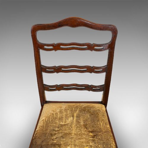 SET OF 4 ANTIQUE LADDER BACK CHAIRS IRISH MAHOGANY DINING SEAT VICTORIAN - ADDITIONAL PHOTO 9