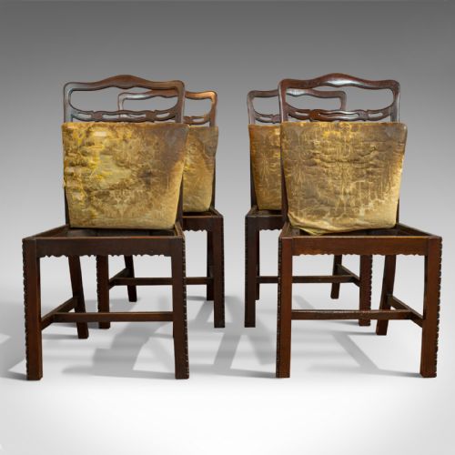 SET OF 4 ANTIQUE LADDER BACK CHAIRS IRISH MAHOGANY DINING SEAT VICTORIAN - ADDITIONAL PHOTO 10