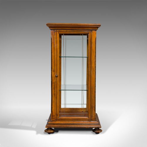 fig 2. Antique Shop Display Cabinet, English, Oak, Walnut, Showcase, Edwardian, C.1910