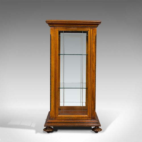 fig 4. Antique Shop Display Cabinet, English, Oak, Walnut, Showcase, Edwardian, C.1910