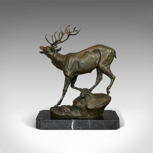 fig 5. Antique Stag Bronze, French, Deer, Elk, Prosper LeCourtier, Victorian, C.1900
