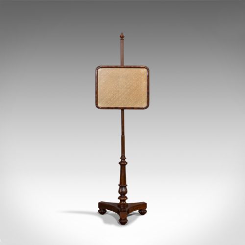fig 3. Antique Pole Screen, English, Mahogany, Fireside Screen, Tapestry, Regency, 1820