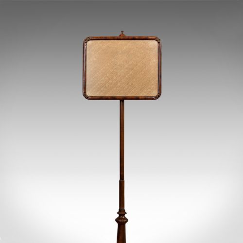 fig 4. Antique Pole Screen, English, Mahogany, Fireside Screen, Tapestry, Regency, 1820
