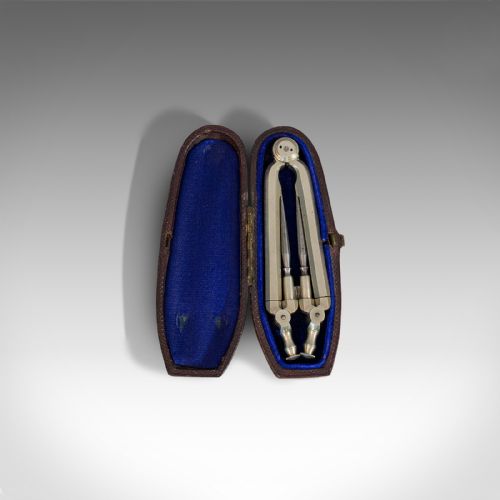 fig 2. Antique Folding Pocket Compass, Pillar Divider, Drawing Instrument, Victorian