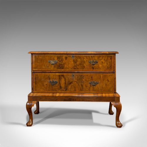 fig 1. Antique Chest on Stand, Walnut, Chest of Drawers, Georgian Revival, Victorian