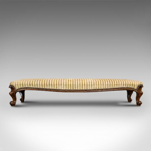 fig 1. Long Antique Foot Stool, English, Coaching, Fireside, Early Victorian, C.1840