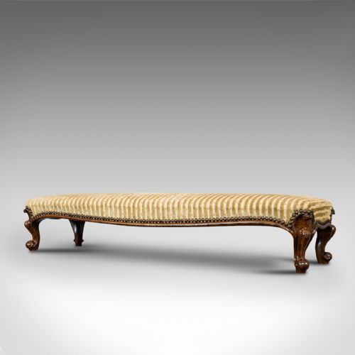 fig 2. Long Antique Foot Stool, English, Coaching, Fireside, Early Victorian, C.1840