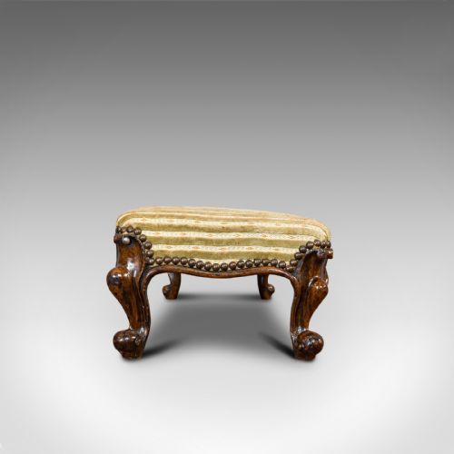 fig 3. Long Antique Foot Stool, English, Coaching, Fireside, Early Victorian, C.1840