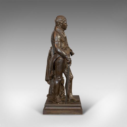 fig 4. Antique Figure, Sir Walter Scott, Bronze, Statue, Poet, Victorian, Circa 1880