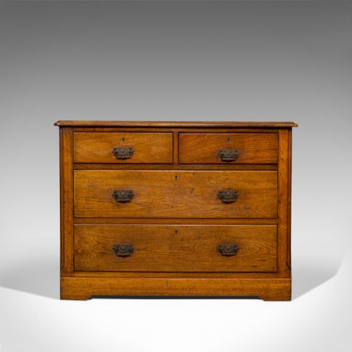 fig 1. Antique Chest of Drawers, English, Walnut, Bedroom, Edwardian, C.1910