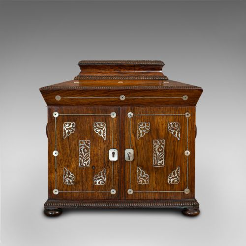 fig 1. Antique Gentleman's Correspondence Box, Campaign, Travel Case, Regency, C.1820