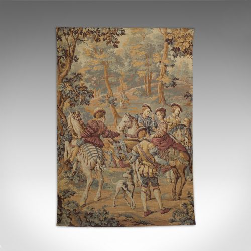 fig 1. Antique Verdure Tapestry, French, Decorative Panel, Wall Covering, Victorian
