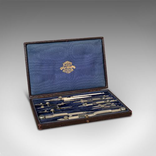 Antique Cartographer's Set, English, Architect, Draughtsman, Ag Thornton, C.1920