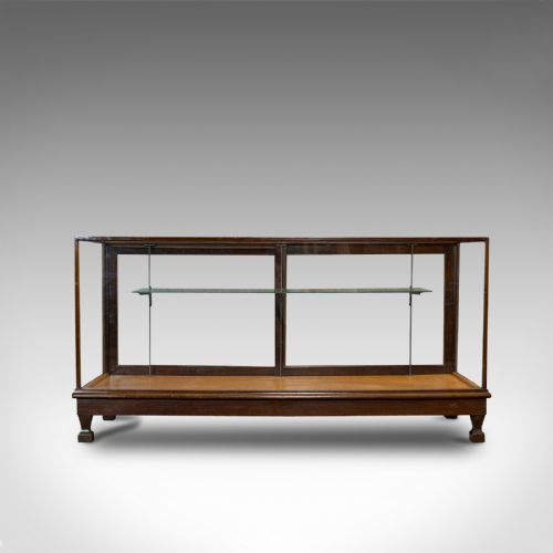 fig 1. Large Antique Shop Display Cabinet, English, Oak, Showcase, Edwardian, C.1910