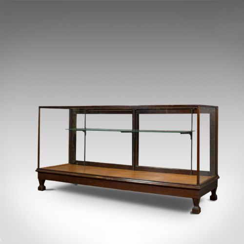 fig 2. Large Antique Shop Display Cabinet, English, Oak, Showcase, Edwardian, C.1910