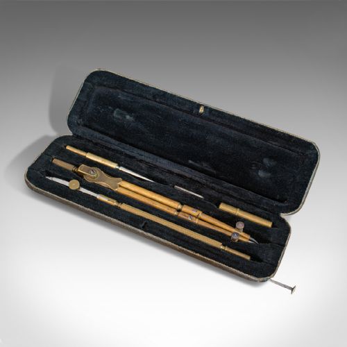 fig 3. Small Antique Cartographer's Tool Set, German, Draughtsman's Instrument, Riefler
