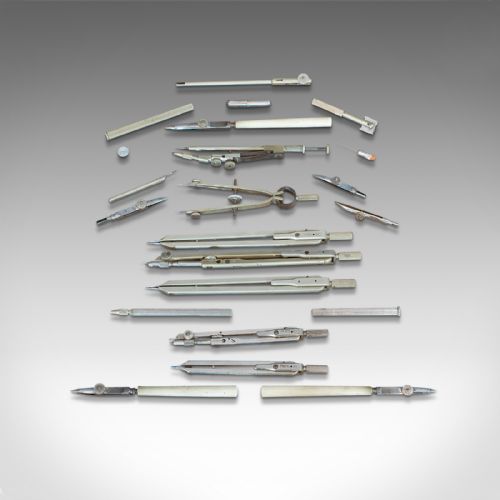 fig 5. Antique Draughtsman's Instrument Set, German, Technical Drawing, Maho, Edwardian