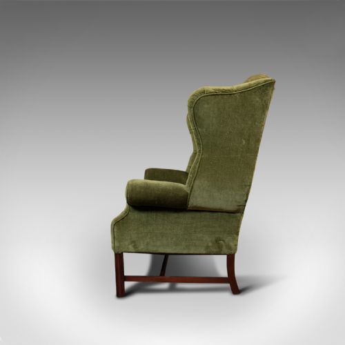 fig 3. Antique High Wing-Back Settee, English, Sofa, Love Seat, Edwardian, Circa 1910