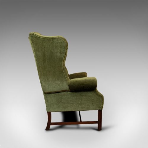 fig 4. Antique High Wing-Back Settee, English, Sofa, Love Seat, Edwardian, Circa 1910