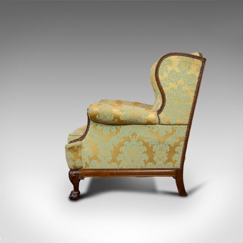 fig 2. Antique Wing-Back Arm Chair, English, Lounge, Fireside, Seat, Edwardian, C.1910