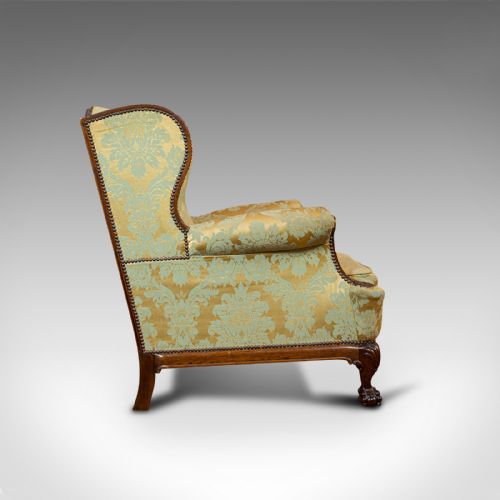fig 4. Antique Wing-Back Arm Chair, English, Lounge, Fireside, Seat, Edwardian, C.1910