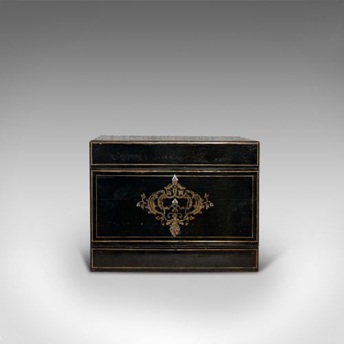 fig 2. Antique Napoleon III Liquor Cellar, French, Liqueur Box, Glass Decanters, 1830