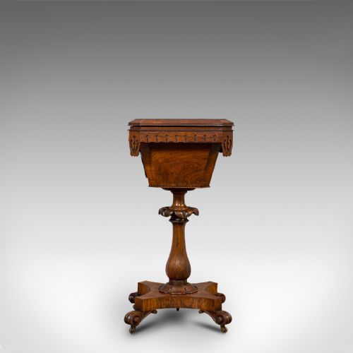fig 5. Antique Lady's Work Box, English, Rosewood, Sewing, Table, Regency, Circa 1820