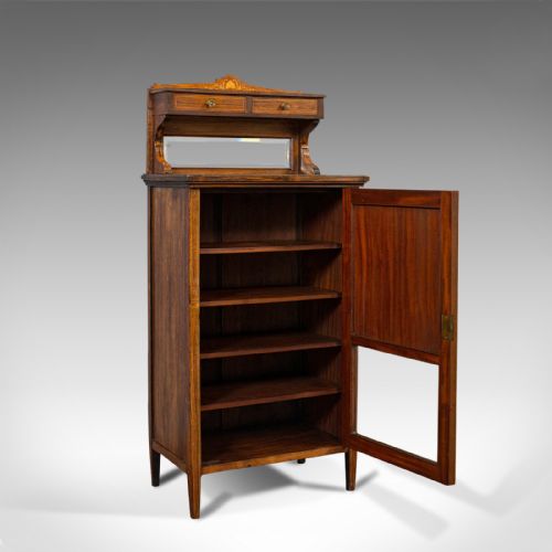 fig 1. Antique Music Cabinet, English, Rosewood, Side, Hall Stand, Edwardian, C.1910