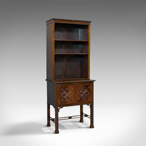 Compact Antique Open Bookcase, Mahogany, Edwardian, C.1910
