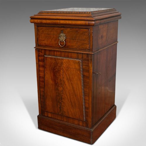 fig 2. Tall Antique Side Cabinet, English, Mahogany, Bedside, Nightstand, Regency, 1820
