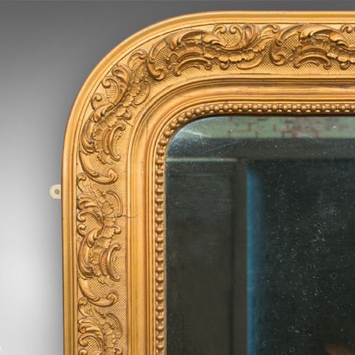 fig 2. Antique Wall Mirror, English, Gilt Gesso, Neo Classical Revival, Victorian, 1900