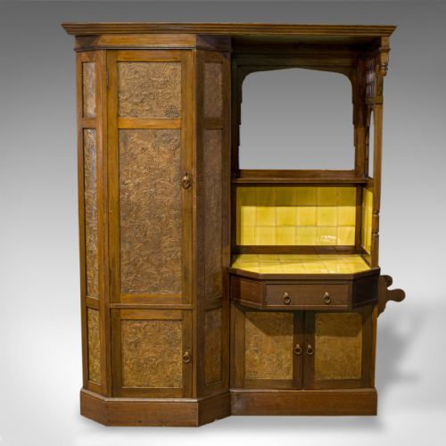 fig 2. Antique Wardrobe, English, Walnut, Art Deco, Vanity, Liberty of London, C.1920