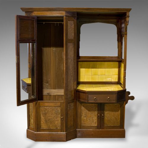 fig 5. Antique Wardrobe, English, Walnut, Art Deco, Vanity, Liberty of London, C.1920