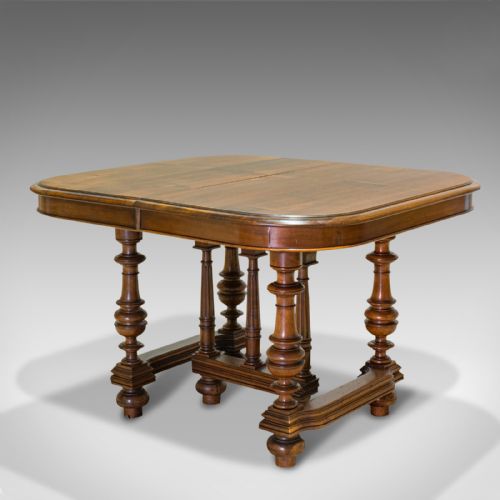 fig 2. Large Antique Extending Dining Table, French, Walnut, Seats 4-10, Circa 1900