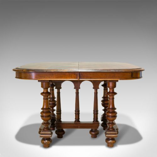 fig 3. Large Antique Extending Dining Table, French, Walnut, Seats 4-10, Circa 1900