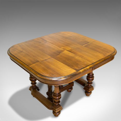 fig 4. Large Antique Extending Dining Table, French, Walnut, Seats 4-10, Circa 1900