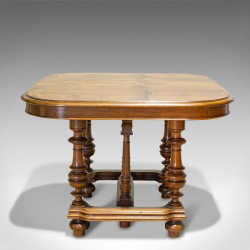 fig 5. Large Antique Extending Dining Table, French, Walnut, Seats 4-10, Circa 1900