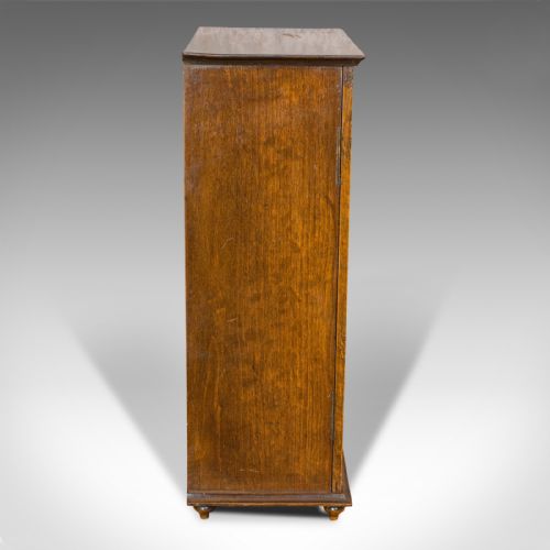 fig 2. Small Antique Smoker's Cabinet, English, Pokerwork, Caddy, Art Nouveau, C.1890