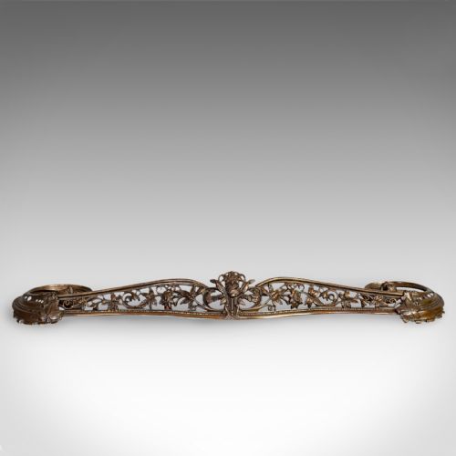 fig 1. Antique Art Nouveau Fire Kerb, French, Cast Iron, Fireside Surround, Circa 1920