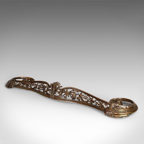 fig 2. Antique Art Nouveau Fire Kerb, French, Cast Iron, Fireside Surround, Circa 1920
