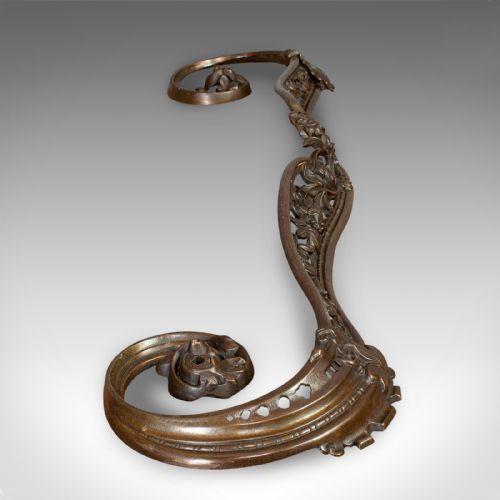 fig 3. Antique Art Nouveau Fire Kerb, French, Cast Iron, Fireside Surround, Circa 1920
