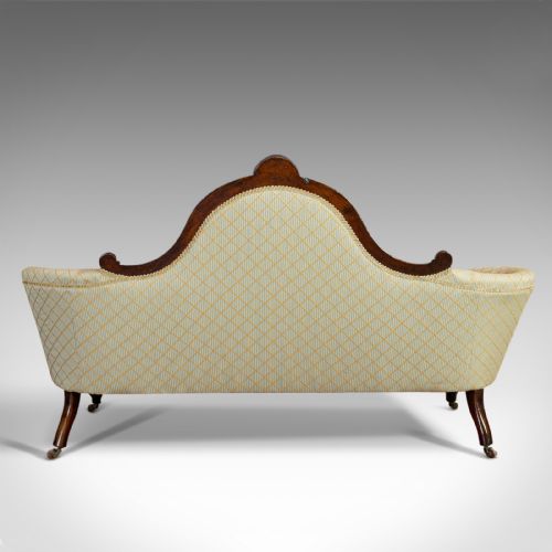fig 4. Antique Spoon Back Sofa, English, Walnut, 2 Seat Settee, Early Victorian, 1840