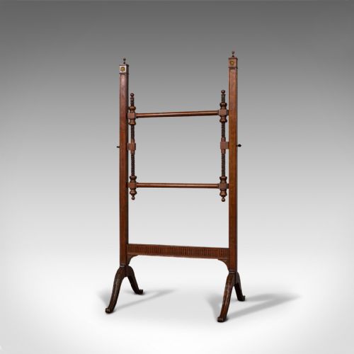fig 3. Antique Needlepoint Stretcher, English, Mahogany, Tapestry Frame, Victorian