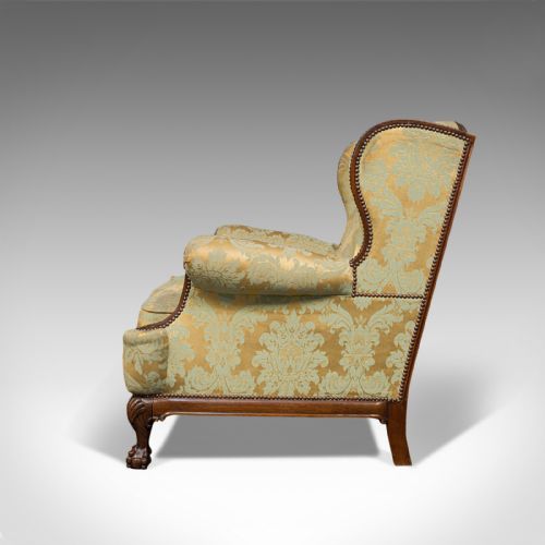 fig 4. Antique Wing-Back Arm Chair, English, Fireside, Lounge, Seat, Edwardian, 1910