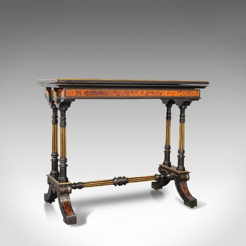 Antique Card Table, Ebonised, Games, Gillow & Co, Aesthetic Period, Circa 1875
