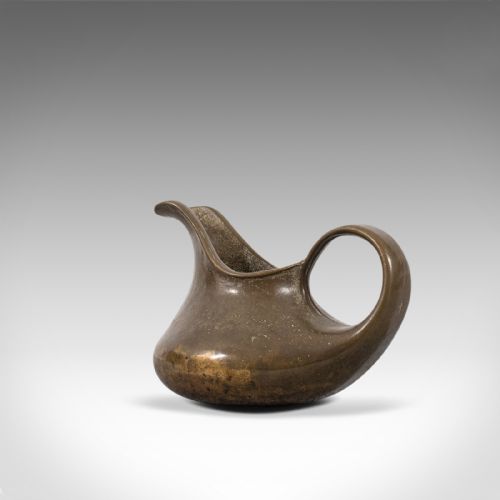 fig 2. Antique Olive Oil Jug, Middle Eastern, Bronze, Libation, Serving, Cup, C.1850