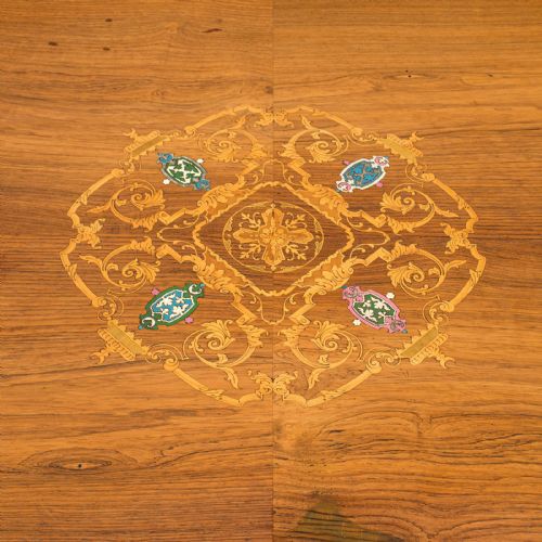 fig 1. Inlaid Antique Breakfast Table, English, Rosewood, Centre, Game, Victorian