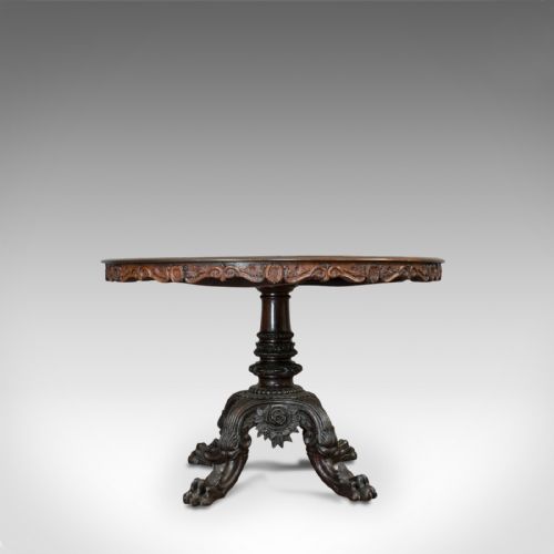 fig 2. Inlaid Antique Breakfast Table, English, Rosewood, Centre, Game, Victorian