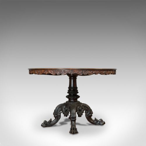 fig 3. Inlaid Antique Breakfast Table, English, Rosewood, Centre, Game, Victorian