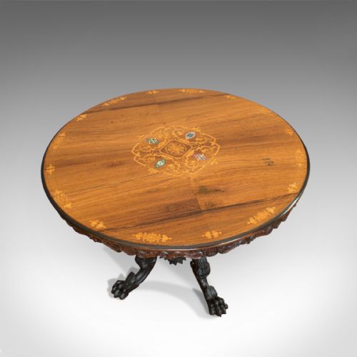 fig 4. Inlaid Antique Breakfast Table, English, Rosewood, Centre, Game, Victorian